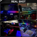 Smart LED Car Lights Interior with USB Port, Acrylic LED Strip Fiber Optic Ambient Lighting Car, Wireless App Control, Sync to Music, Car Decorations Interior Accessories Gifts for Women Men, 10 in 1