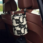 Ghost Pattern Car Trash Can Small Portable Car Garbage Bag for Back Front Seat RV's Camping Accessories