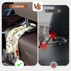 CoBak Purse Hook for Car - Universal Premium Stitched Leather and Aluminum-Magnesium Alloy Double Car Seat Back Storage Hook for Purses, Handbags, Bags (2 Pack),Antique Floralia