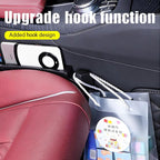 2 Pack Upgrade TPU Universal Dual Car Seat Gap Filler with Hooks, 4 in 1 Black Car Gap Plug Seat Fillers with Hook Odorless for Cars SUV, Console Side Gap Storage Organizer with Charge Cable Hole