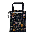 Car Garbage Bag Blooming Botanical Plants Drawstring Car Trash Bag Hanging for Back Seat with Adjustable Buckle Canvas Vehicle Trash Can Easy-to-Install