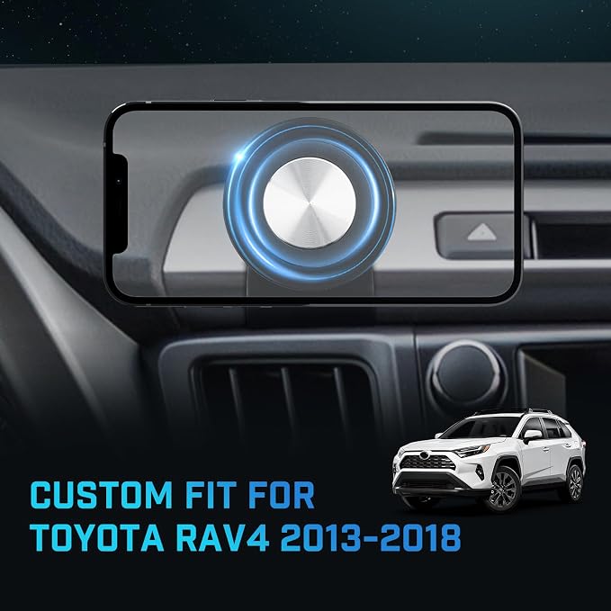 Magnetic Car Cell Phone Holder for Toyota RAV4 2013-2018 Accessories, RAV4 Door Phone Mount for 4-7 Inch Phones, Mobile Stand with 2 Options iPhone Mag Safe & Clip-in