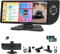 10.26" Wireless CarPlay Screen for Car, Portable Apple Car Play & Android Auto HD Touchscreen with 4K Dash Cam/1080P Backup Camera/GPS Navigation/Mirror Link/FM/Voice Control for All Vehicles