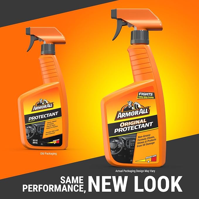 Streak-Free Original Protectant Spray, Car Interior Cleaner, 28oz | Car cleaning spray, dashboard cleaner for car interior safe on vinyl, rubber, plastic; apply with cloth, not for controls