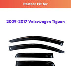 KPY Rain Guards Fit for 2009-2017 Volkswagen Tiguan, Out-Channel Window Visors Vent Wind Deflectors 4PC, Car Accessories for 09-17 VW Tiguan