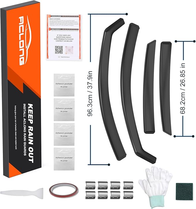 in-Channel Rain Guards Compatible with Honda Accord 2018 2019 2020 2021 2022 2023, Black Window Deflectors Window Visor Side Shatterproof Sun Visor, 4-Pieces Set