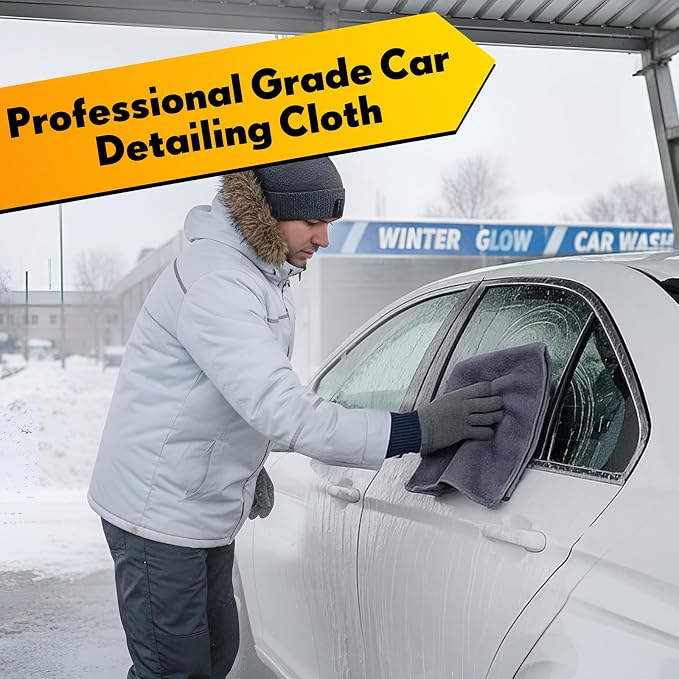 Microfiber Cleaning Cloths for Cars 16 x 16 Inch Ultra Absorbent Car Towels Drying Reusable Cleaning Supplies House Kitchen Window Microfiber Towel (Gray,60 Pcs)