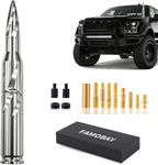 Famobay Chrome Stubby Bullet Antenna Car Truck Antenna Chevy Silverado & GMC Sierra Trucks Heavy Duty Pickup Trucks Accessories（5.5inch Chrome Spiral Pattern）