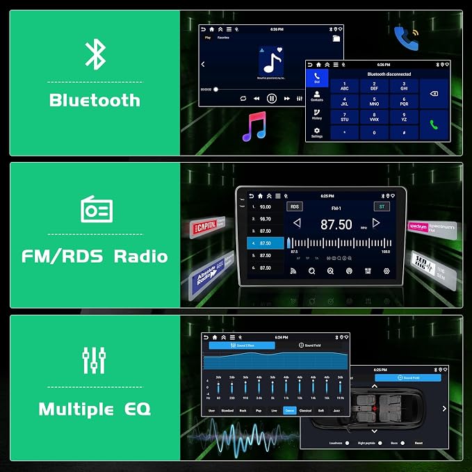 4+64GB Android 15 Car Radio for Toyota 4runner 2002-2009 Wireless Carplay Android Auto, 9" in-Cell Touch Screen Car Stereo with WiFi GPS BT Backup Camera