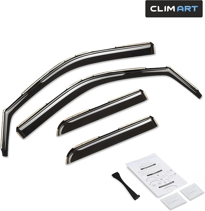 in-Channel Incredibly Durable Rain Guards for Dodge RAM 1500 2019-2026 Quad Cab, Original Window Deflectors, Vent Deflector, Vent Window Visors, Dark Smoke Truck Accessories, 4 pcs- 619363