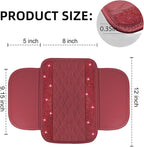 Bling Burgundy Red Car Center Console Cover, Leather Car Arm Rest Cover with 2 Storage Bags, Universal Auto Armrest Protector Storage Box, Bling Accessories Interior for Most Vehicles
