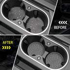 ME.FAN Car Coasters for Cup Holders [4 Pack] - 2.75In Silicone Auto Mug Mats - Universal Non-Slip Recessed Car Interior AccessoriesDeep Grey