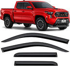 Voron Glass Tape-on Extra Durable Rain Guards for Toyota Tacoma Double Cab 2024-2026, Window Deflectors, Vent Window Visors, 4 Pieces - 100822