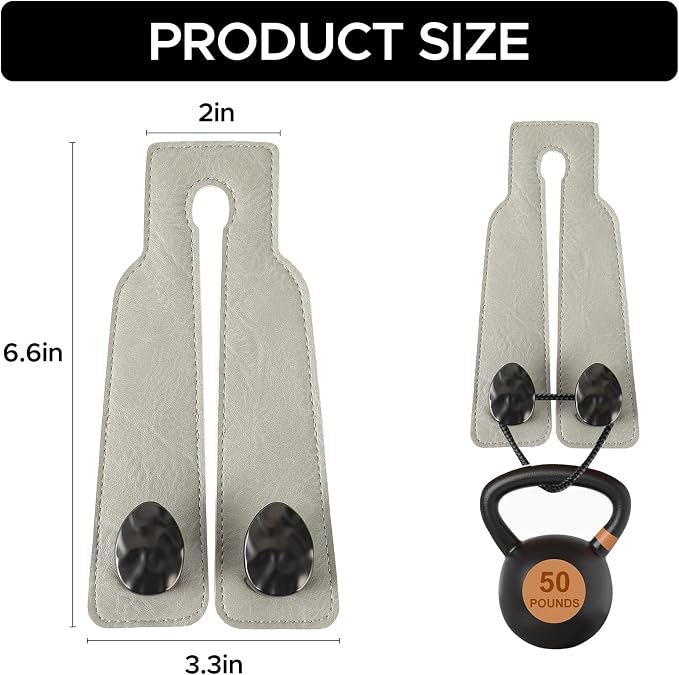 Leather Car Purse Hook for Headrest, 4 Pack, Grey-Black | Twin Hooks Headrest Hangers, 2/4 Pack, No-Slip, Scratch-Proof, Holds Purses, Backpacks, Grocery Bags, Car Organizer Gift