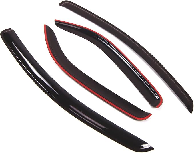 Outside Mount Window Vent Visors Rain Guards Compatible with Chevrolet Aveo Sedan 2004-2006 | Side Window Wind Deflectors Rain Shields | Smoke Tinted, 4 Pcs Set, DGWV-058