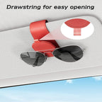 Sunglass Holder for Car Visor, Red, 2 Packs | Suede Cloth, Magnetic, Organizer for Car Accessories