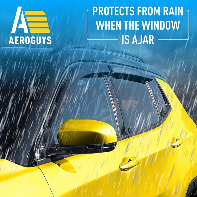 Extra Durable Window Deflectors Tape-On Window Visors Rain Guards Fit for Jeep Compass 2017-2026, Sun Visors, Wind Vent for Shades, Exterior Car Accessories - 4pcs. AG0729