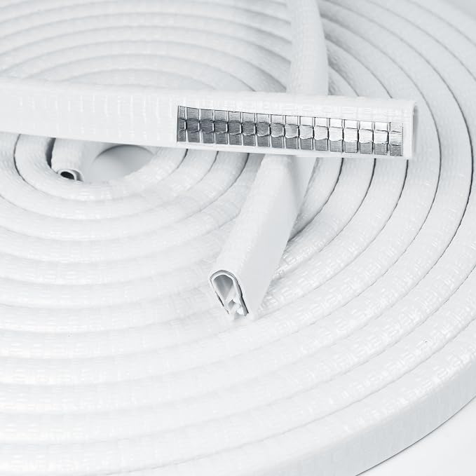 12 in X 38 in U Shape Edge Trim Strip with Metal - Car Door Edge Protector Fit Gap 364 into 14 in, Automotive Rubber Door Seal Strip Trim (White), 300inch25Feet