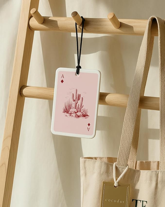 Boho Rusty Red Western Car Air Freshener 4 Pcs, Preppy Cow Skull Cactus Cowgirls Boots Hanging Air Freshener for Cars Closet Drawer Books, Girly Western Car Accessories Mirror Decor for Women