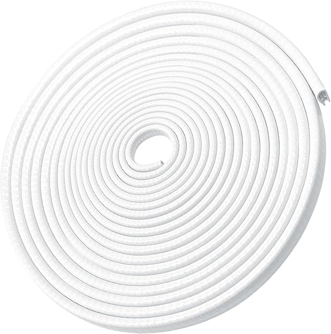 33Ft(10M) Long Car Door Edge Guards,U Shape Edge Trim Rubber Seal Protector Rubber Car Door Protector Car Protection Door Edge Anti-Collision Rubber Clips Fit for Most Car| White