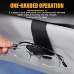 Sunglasses Holders for Car Sun Visor, Leather Eyeglasses Hanger Mounter, Magnetic Glasses Holder and Ticket Card Clip, Auto Interior Accessories Universal for SUV Pickup Truck