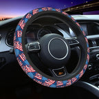 Blue American Flag Patriotism Steering Wheel Cover Car Accessories Cute for Women Girls Girly Universal 15 Inch Neoprene Auto Interior Decor Anti Slip Car Truck Protector
