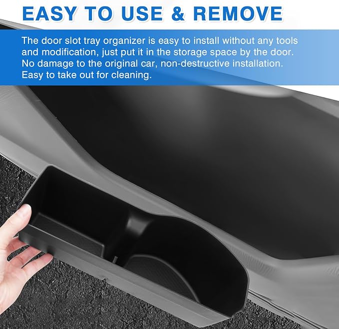 4PCS Car Door Tray Organizer for Honda CRV CR-V Accessories 2023 2024 2025 2026 Car Front and Rear Door Slot Pocket Tray Organizer CRV Door Side Storage Box TPE Material Black