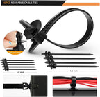 1315PCS Retainer Clips Interior Accessories - 56 Most Popular Sizes Bumper Trim Body Clips with Fasteners Remover and 10Pcs Reusable Cable Ties for Toyota Nissan Ford BMW Chevy Honda Subaru