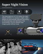 Dash Cam Front and Rear, 1080P Dash Camera for Cars, 3 Channel Car Camera Front Rear and Inside/Back with 32GB Card 5G Wireless WiFi, Loop Recording, Night Vision, HDR, G-Sensor, 24Hr Parking