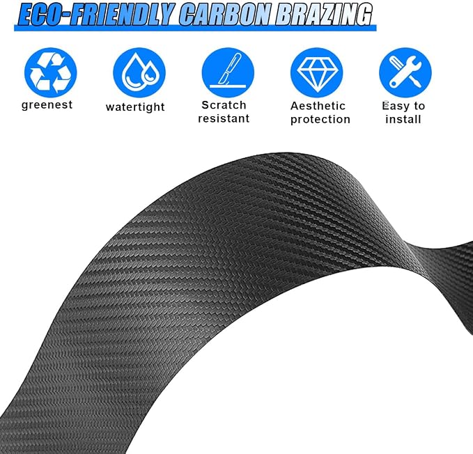 Car Door Sill Protector, Carbon Fiber Anti-Scratch Automotive Doors Edge Guards, Waterpoor Car Door Threshold Protection Auto Decoration Sticker, Universal Vehicle Interior Accessories (4PCS)