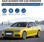 4pcs Front+Rear Smoke Tint Sun/Rain Guard Outside Mount Tape-On Vent Window Visors Compatible with 09-16 B8 A4/A4 Quattro/S4 4-Door Sedan