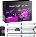 LED Lights for Car Interior 2-Line Inside Cool Accessories Decorations with App and Control Box, Color Changing Footwell Lighting for Cars, Truck, USB DC 5V