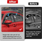 Window Visors Rain Guards for 2018-2022 Honda Accord Accessories, 6PCS, Outside-Mount Tape-On Side Window Wind Deflectors Vent Visors Shades Rainproof Black
