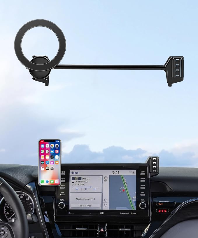 Car Phone Holder for Toyota Camry/ Hybrid 2021-2024 Accessories 9" Screen | Magsafe Magnetic Cell Phone Mount Clip Compatible with iPhone, 3D fit Stable Dashboard GPS Navigation Bracket Cradle Stand