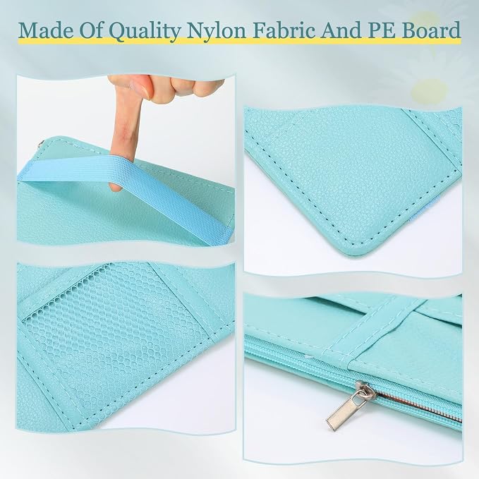 2 Packs Car Sun Visor Organizer, Sunglasses Holders for Car Sun Visor PU Auto Interior Accessories Storage Travel Document Holder with Multi Pocket (Blue, 12.2 x 6.1 Inches)
