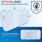 CD Case Holder for Car - Sun Visor Organizer for 12 CD’s/Dvd’s, 1 Mesh Pocket & 1 Horizontal Pen Holder - Safe, Ergonomic Design (WHite)