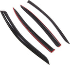 Outside Mount Window Vent Visors Rain Guards Compatible with Jaguar Jaguar S-Type 2000-2004 | Side Window Wind Deflectors Rain Shields | Smoke Tinted, 4 Pcs Set, DGWV-699