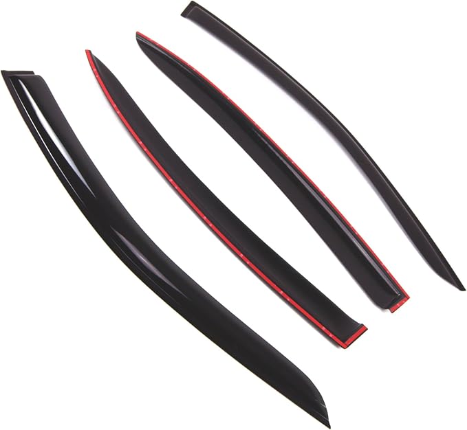 Outside Mount Window Vent Visors Rain Guards Compatible with Jaguar Jaguar S-Type 2000-2004 | Side Window Wind Deflectors Rain Shields | Smoke Tinted, 4 Pcs Set, DGWV-699