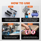 Tornado Air Cleaning Gun, Upgraded High Pressure Dryer Air Blow Gun Adjustable Wind Speed, 360° Rotating Nozzle for Thorough Cleaning Car Detailing Tools for Car Interiors & Exteriors