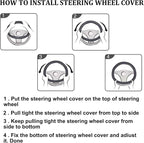 Red Leather Steering Wheel Cover, Comfortable and Soft Solid Color Universal Steering Wheel Cover 15 inch, Suitable for Most Cars (Red) Valentine's Day
