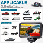 Backup Camera 7-Inch Monitor Truck: 2K USB Plug-Play Easy Set up No Glare-Led Lights Car Rear View Camera Clear Night Vision Reverse Camera DIY Parking Line - A23