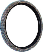 Car Sparkly Steering Wheel Cover Bedazzled for Women Girls, Large Size 15 1/2''-16'' inch Colorful Bling Anti-Slip Wheel Protector, Black