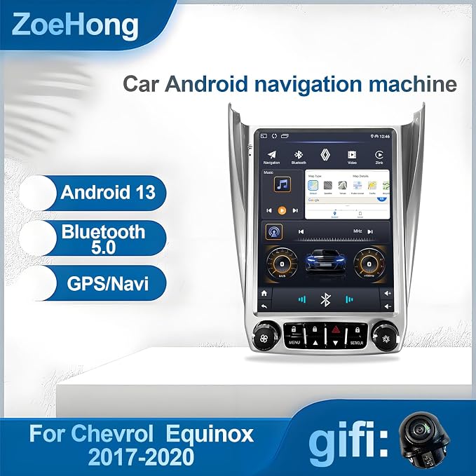 Android 12 Car Stereo, 10.1-inch HD Touchscreen, WiFi GPS Navigation Radio Player with Backup Camera for Chevrolet Equinox, GMC Terrain 2012-2017 (2+32G with Lock)