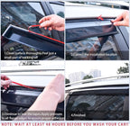Tape On Rain Guards Window Visors Compatible with 2004-2008 Ford F-150 SuperCrew/Crew Cab, 2006-2008 Lincoln Mark LT SuperCrew Cab,Side Vent Visor Window Deflector Shade,Truck Accessories-4pcs