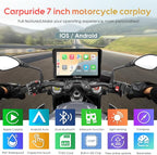 Carpuride W702B PRO Motorcycle Carplay Screen for BMW R1200GS R1250GS S1000XR Motorcycle, 7 inch Waterproof Touchscreen, Portable Carplay/Android Auto GPS Navigation for Motorbike, Dual Bluetooth