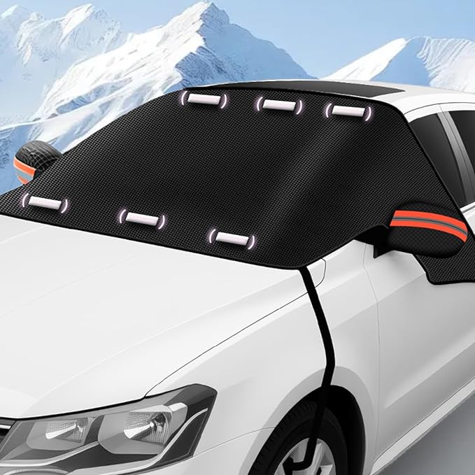 Magnetic Windshield Cover for Snow and Ice, Winter Frost Protector with Side Window & Mirror Covers,Universal Fit for Car, SUV, Truck, Van,Windproof Waterproof Frost Protection