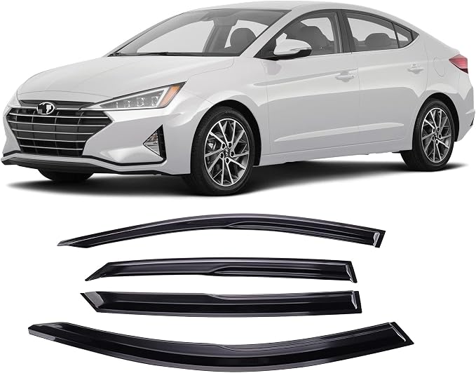 Window Visors Rain Guards Deflector 4 Piece Set for 2017-2020 Hyundai Elantra 94408