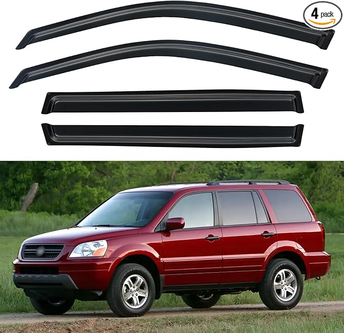 Window Visors Rain Guards Shield for Honda Pilot 2003-2008, Out-Channel Window Vent Wind Deflectors Visors Shades for 03-08 Pilot