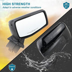 Right Passenger Side Mirror Compatible with 2019-2025 chevy Silverado 1500 Power Glass Manual Folding With Temperature Sensor Non-heated Without turn signal Replace#GM1321582(5Pins)