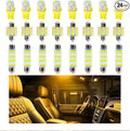 24PCS LED Interior Car Lights, T10 31mm 41mm Dome Bulb Kit, Yellow | 194 168 2825 DE3175 578 sockets, alloy PCB, output for map trunk license tag, plug in, automotive accessories
